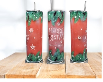 Christmas Tumbler, Merry Christmas Tumbler, Holiday Gift for Her, Christmas Gift for Him 80% off