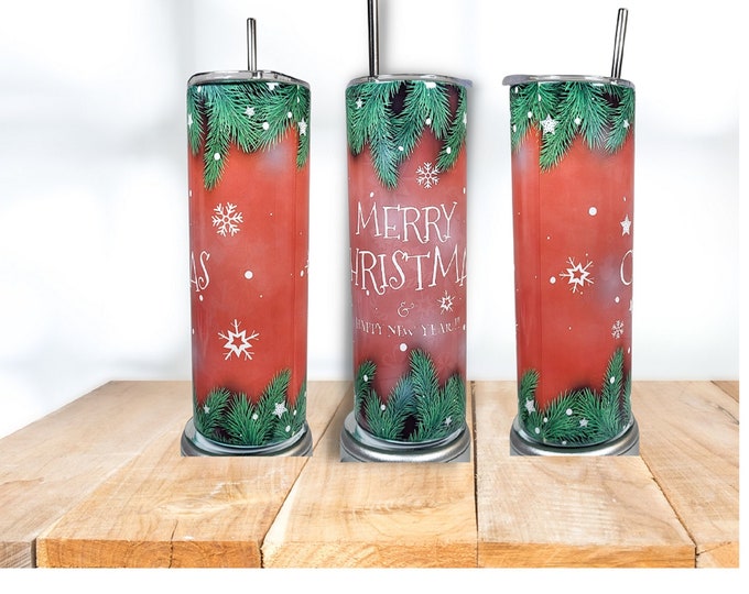 Christmas Tumbler, Merry Christmas Tumbler, Holiday Gift for Her, Christmas Gift for Him 80% off