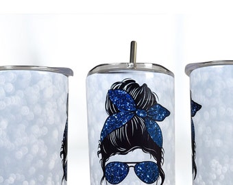 Cheer Mom 20oz Tumbler: Cheer Life Bun Hair Design