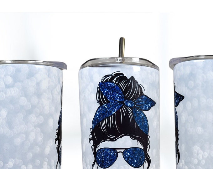 Cheer Mom 20oz Tumbler: Cheer Life Bun Hair Design