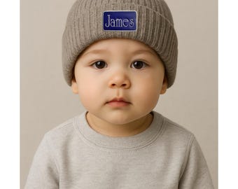 Custom Kids Beanie, Personalized Embroidered Winter Hat, Christmas Gift for Ages 2-10, Warm Cozy Beanie