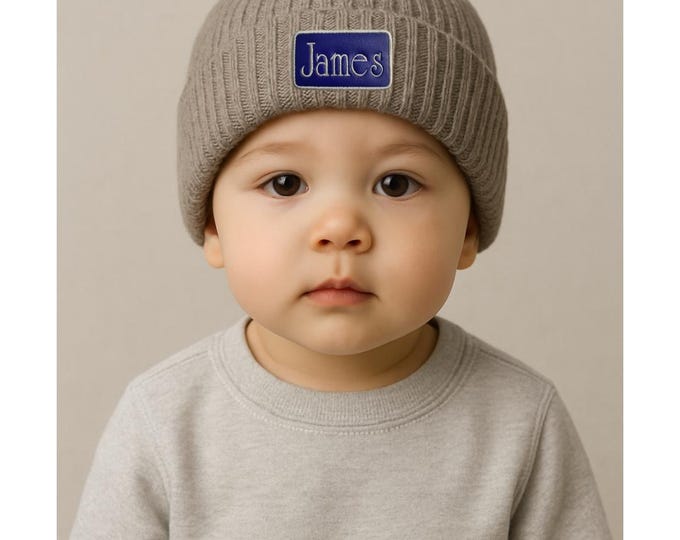 Custom Kids Beanie, Personalized Embroidered Winter Hat, Christmas Gift for Ages 2-10, Warm Cozy Beanie