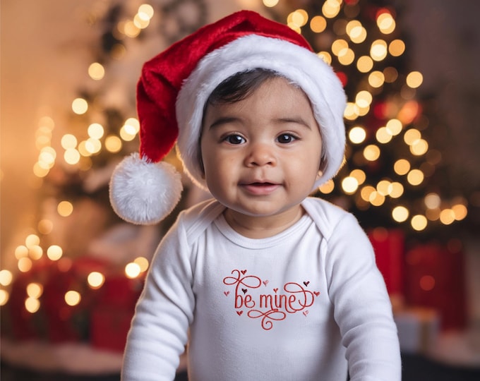 Be Mine Valentine emboridered infant bodysuit, Beautiful Gift for Baby.