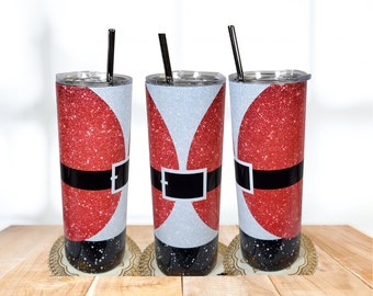 Jolly Santa Christmas Tumbler, 20oz - Festive Holiday Drinkware