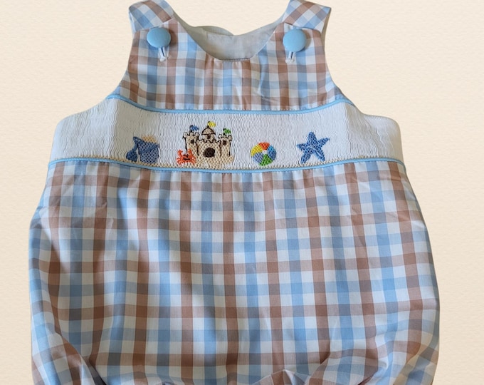 Handmade Sandy Castle Bubble Romper for Your Little Prince
