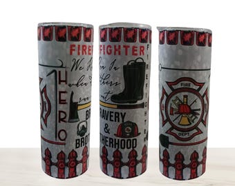 Fire Fighter 20 oz Tumbler Bold, Resilient, and Ready