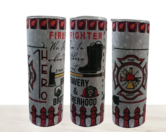 Fire Fighter 20 oz Tumbler Bold, Resilient, and Ready