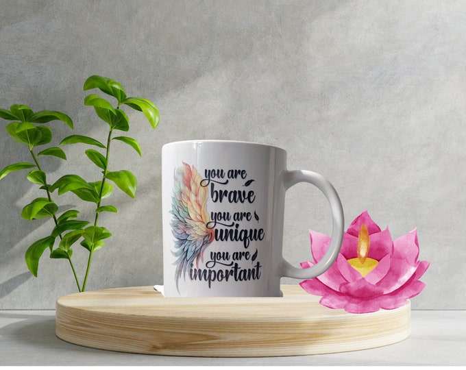 Inspirational Coffee Mug, Positive affirmation coffee mug,Beautiful Gift for young daughter,ceramic 11 oz Coffee or Tea Mug,