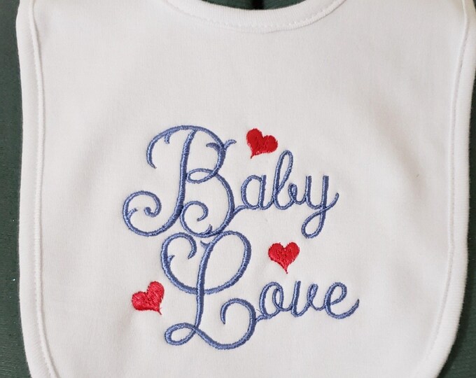 Embroidered Cotton Baby bib, Baby Shower Gifts,