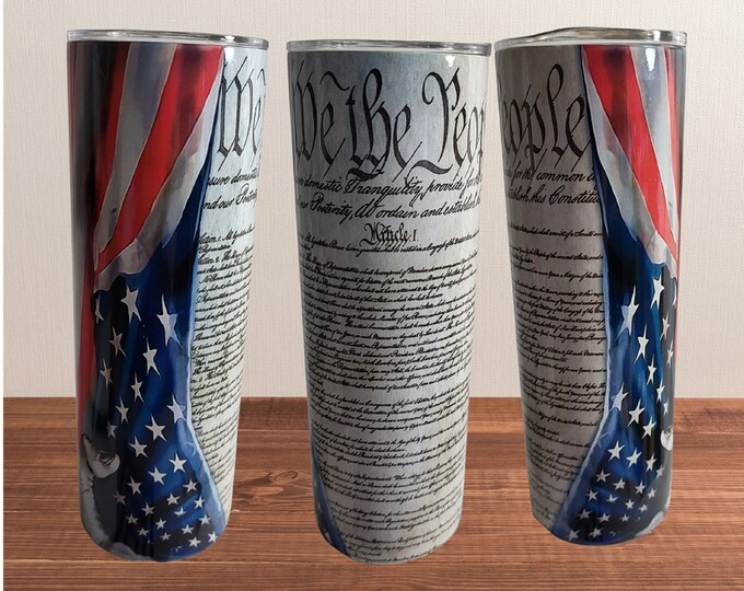 We The People American Flag 20 oz Tumbler,USA Petriotic Flag,American constitution Flag Tumbler Gift