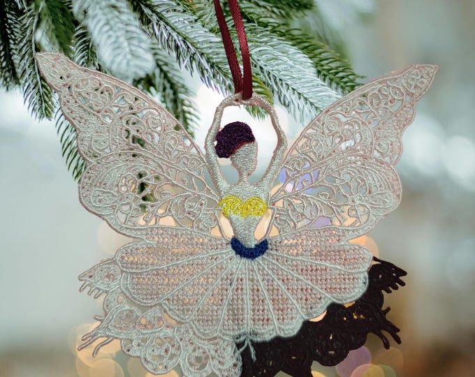 Lace Ballerina Christmas Ornament, Elegant Ballet Dancer Tree Decor, Girls Christmas Ornament, Nutcracker Ballet Holiday Ornament,