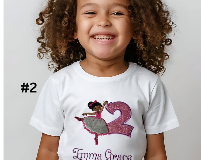 Adorable Kids Ballerina Birthday Shirt - Personalized Girl's Ballet Gift