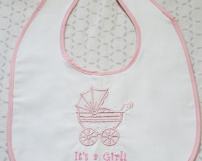 WELCOME BABY BIB Hand made personalized Baby gifts, Baptism embroidery Bib, Baby Bib for girl, Newborn gift