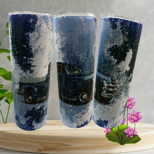 Personalized Blue Pickup Truck Tumbler: Custom 20oz Gift