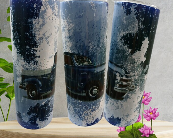 Personalized Blue pick up truck, Custom Blue Pick up Tumbler, Christmas Gift Tumbler, Gift for him, Gift for Her, Gift for Dad,20oz Tumbler