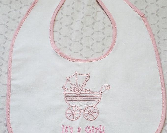 Welcome Home Baby Bib,  Hand made personalized Baby gifts, Baptism embroidery Bib, Baby Bib for girl, Newborn gift,Baby girl gift