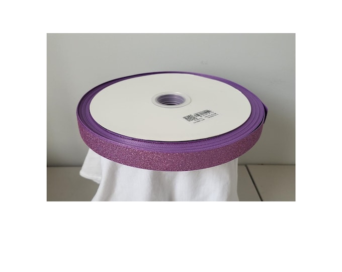 Lavender 7/8" Glitter Grossgrain Ribbon for sewing, crafts bow making and more