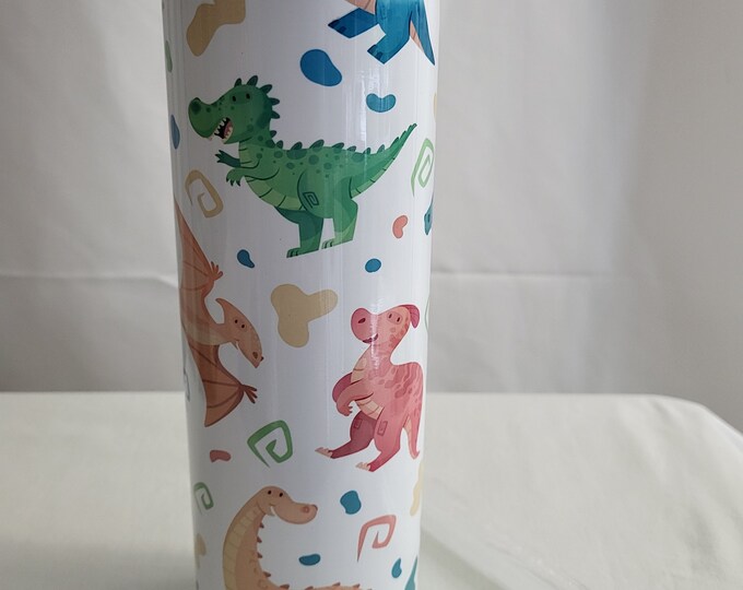 Colorful Dinosaur Water Tumbler for Kids - Personalized Gift Idea for Children