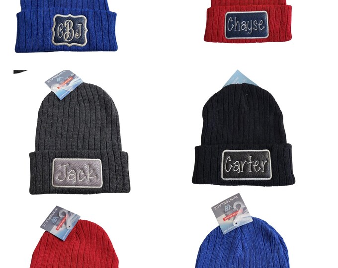 Custom Kids Beanie, Personalized Embroidered Winter Hat, Christmas Gift for Ages 2-10, Warm Cozy Beanie