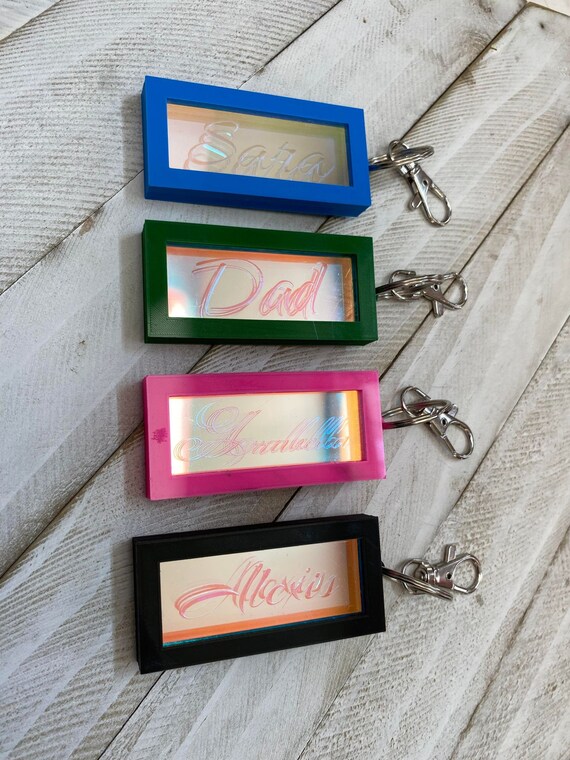 Personalized Holographic Mirror Keychains Personalized Keychains