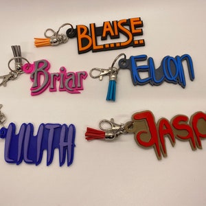Personalized 3D Printed Name Keychain: Horror Font with Tassel