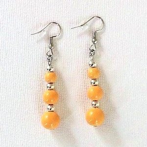 Yellow Beaded Drop Earrings