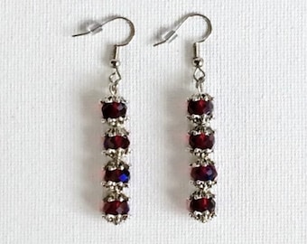 Red Bead Drop Earrings