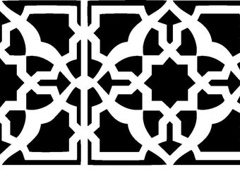 Pochoir bordure mandala pochoir oriental marocain aérographe