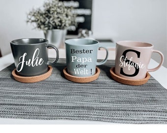 Tasse  1 ,personalisiert,  mit Vinylaufkleber Lieblingschwester, Kaffeetasse, Kaffeebecher Geburtstagstasse, Vatertag,Muttertag, Namen