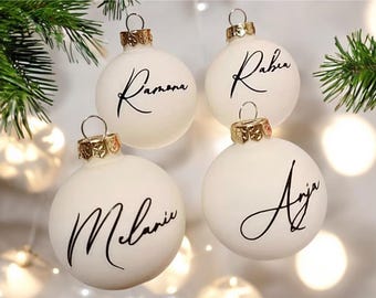 6 cm  Glas Weihnachtskugel personalisiert, Christbaumkugel,  Weihnachtsschmuck Glaskugel,   6cm verschiedene  Farben