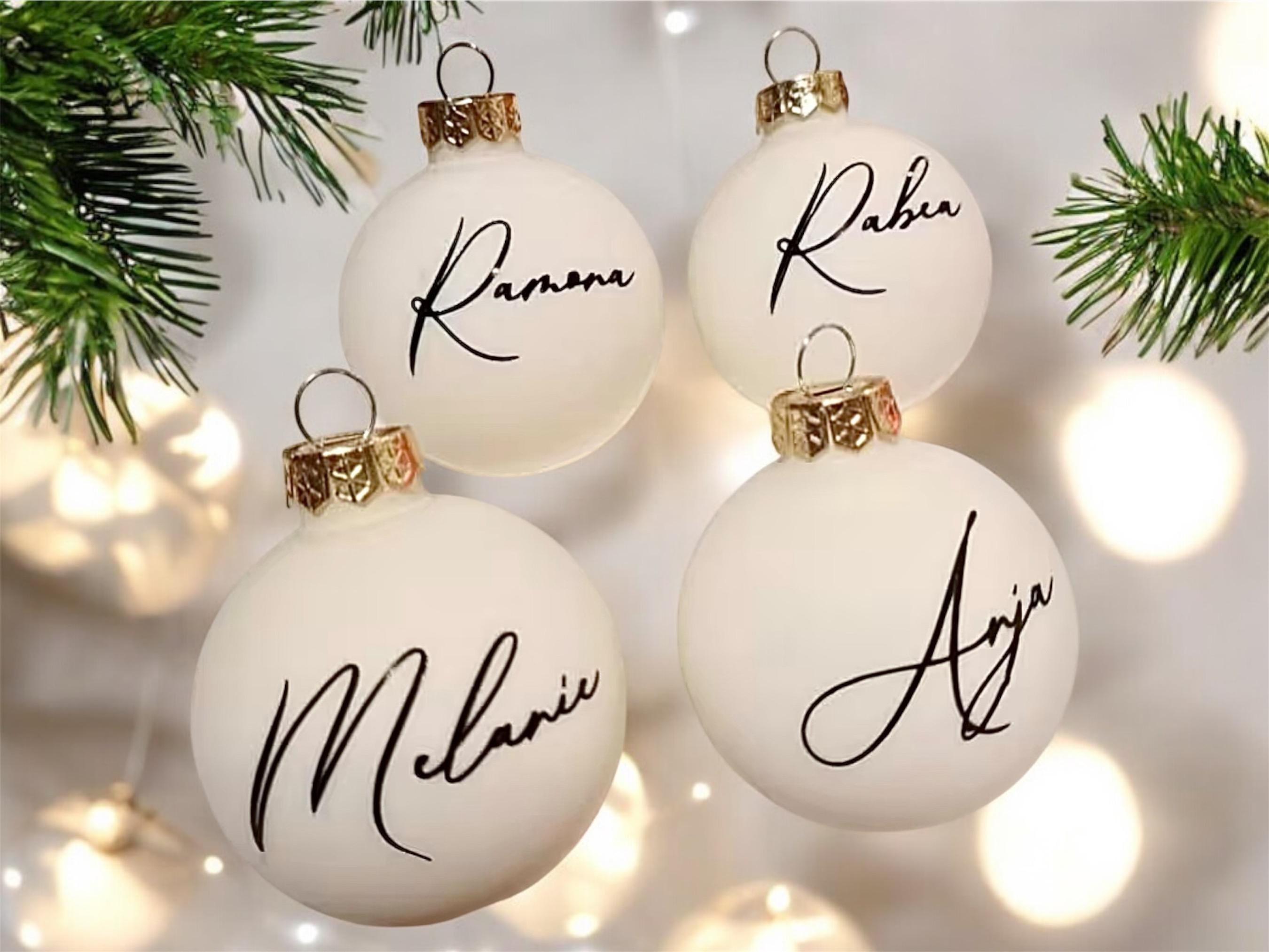 6 cm  Glas Weihnachtskugel personalisiert, Christbaumkugel,  Weihnachtsschmuck Glaskugel,   6cm verschiedene  Farben