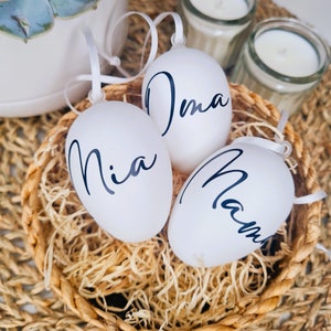 Personalized Easter eggs, Easter eggs with satin ribbon, Easter egg with name, Personalized Easter egg plastic