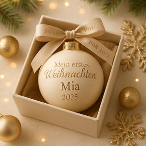 Weihnachtskugel personalisiert, Christbaumkugel,  Weihnachtsschmuck Glaskugel, Glas,  6cm xmas ornament christmas