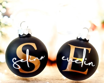 Weihnachtskugel, personalisiert,  Christbaumkugel,  Weihnachtsschmuck Glaskugel, Glas,  6cm