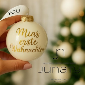 6 cm  Glas Weihnachtskugel  personalisiert,  Christbaumkugel, personalisiert Weihnachtsschmuck Glaskugel,