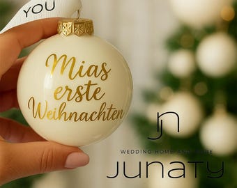 6 cm  Glas Weihnachtskugel  personalisiert,  Christbaumkugel, personalisiert Weihnachtsschmuck Glaskugel,