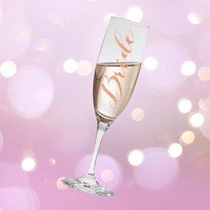 Autocollant pour verre de champagne, autocollant pour verre de mariage, autocollant pour mariée, autocollant pour marié, cadeau, autocollant personnalisé