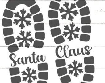 Stencil, Santa Claus footprints x mas, airbrush stencil, DIN A 4, stencil, wall tattoo,