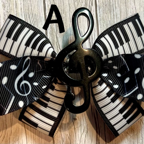 BEEutiful Music Hair Bows for Big & Little Girls – Treble Clef Barrette, Music Hair Bow, Music Hair Clip