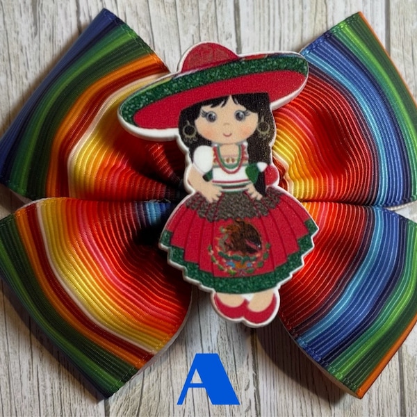 MORE BEEutiful Mexican Girl Hair Bows for Big & Little Girls – Latina Barrette, Hispanic Girl Hair Bow, Frida Kahlo Hair Clip