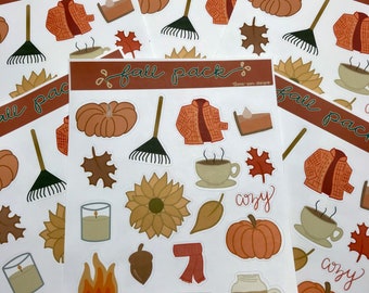 Fall Sticker Pack - Autumn Stickers - Bujo Stickers - Cute Aesthetic Stickers - Planner Stickers - Bullet Journal