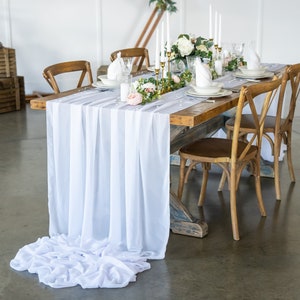 10YD Chiffon Fabric Continuous Sheer Fabric. Fabric White Table Runner Gauze Wedding Table Runner Wedding Arch Draping Rose Blue Pink Ivory