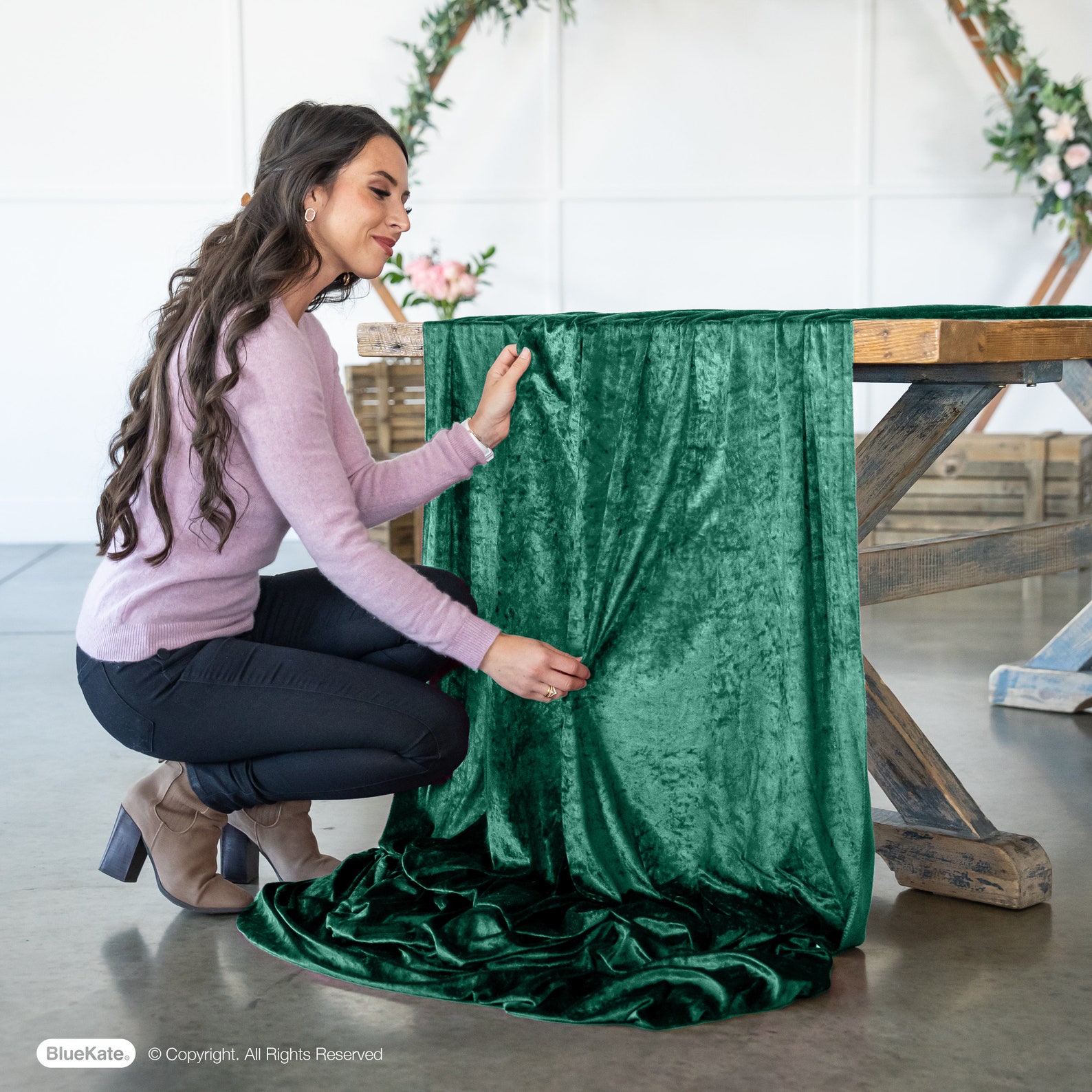 10 Yard Emerald Green Velvet Fabric Table Runner Velvet Etsy