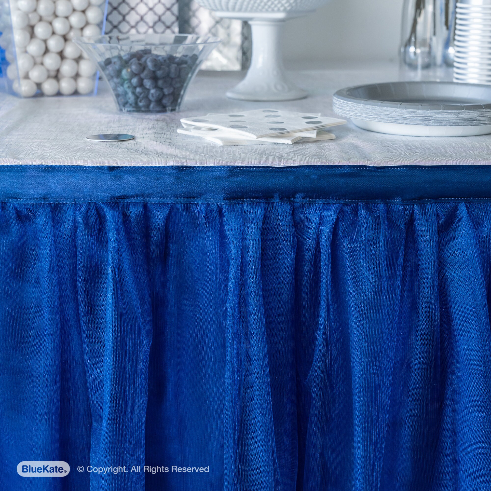 Navy Blue Tulle Table Skirt Tutu Table Skirt Party Table Skirts
