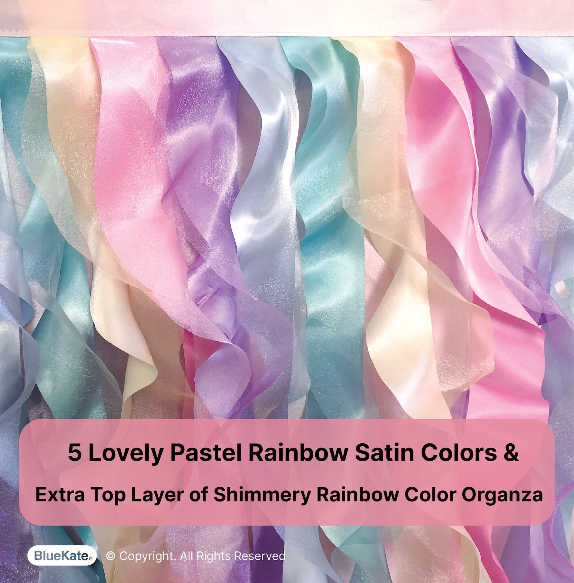 Rainbow Tulle Tutu Table Skirt Double Layer Satin Willows with Glossy  Organza,Birthday Party Decorations for Unicorn and Mermaid Parties -   Österreich