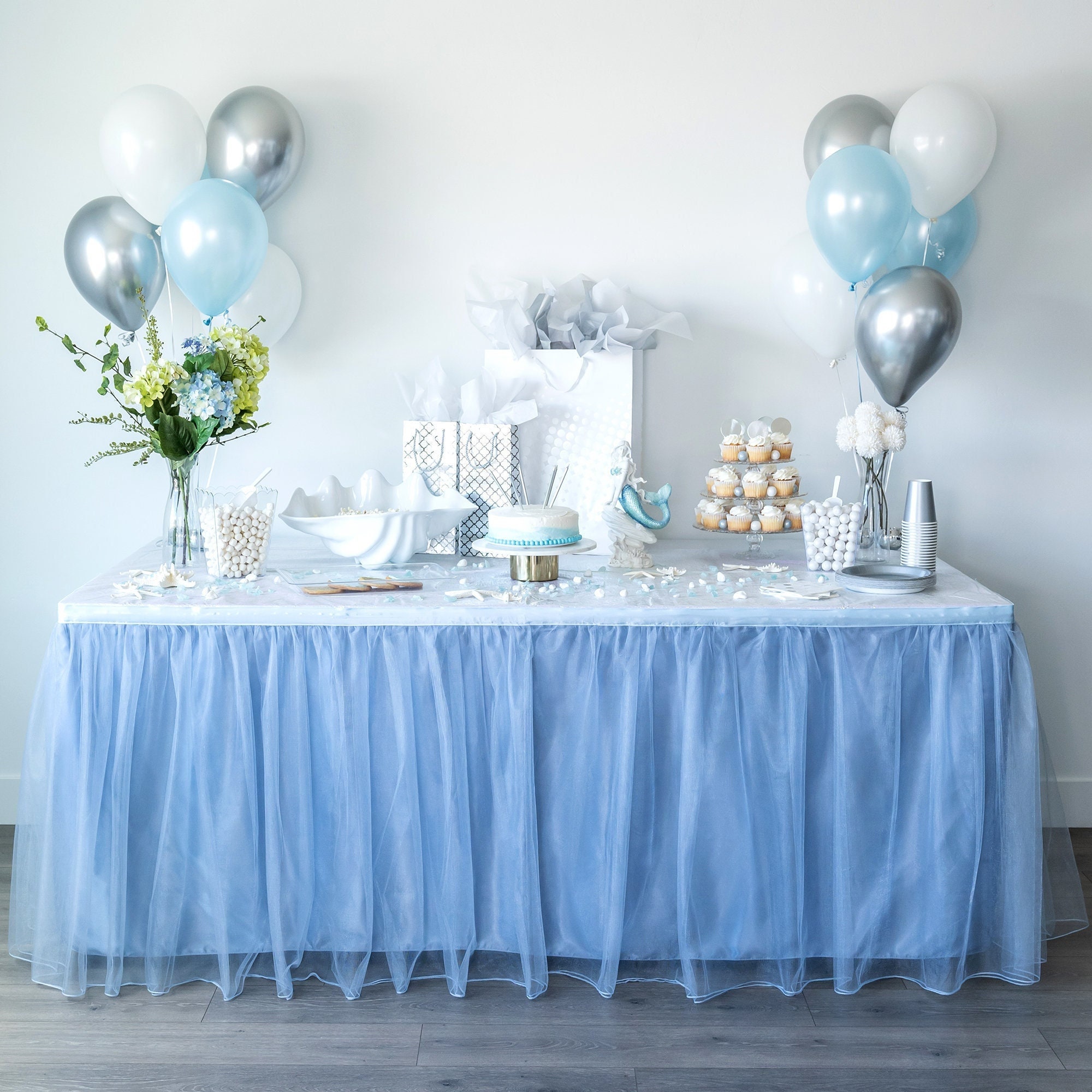 Light Blue Tulle Table Skirt Tutu Table Skirt Party Table -  Norway