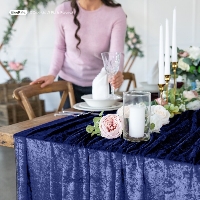 10 Yard Navy Blue Velvet Fabric Table Runner. Velvet Runners Etsy