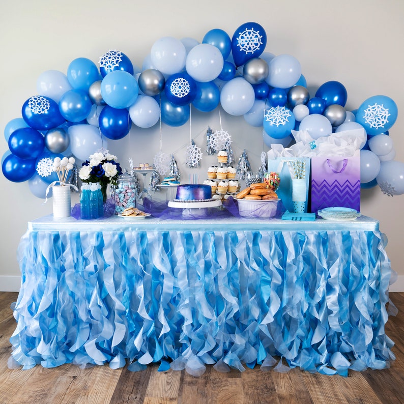 Blue Tutu Table Skirt with Double Layer Organza WillowUnder Etsy