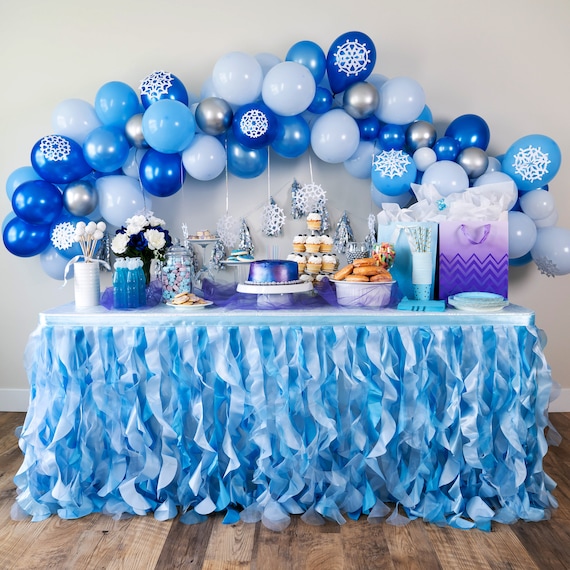 Bluekate Blue Tutu Table Skirt with Double Layer Organza Willows