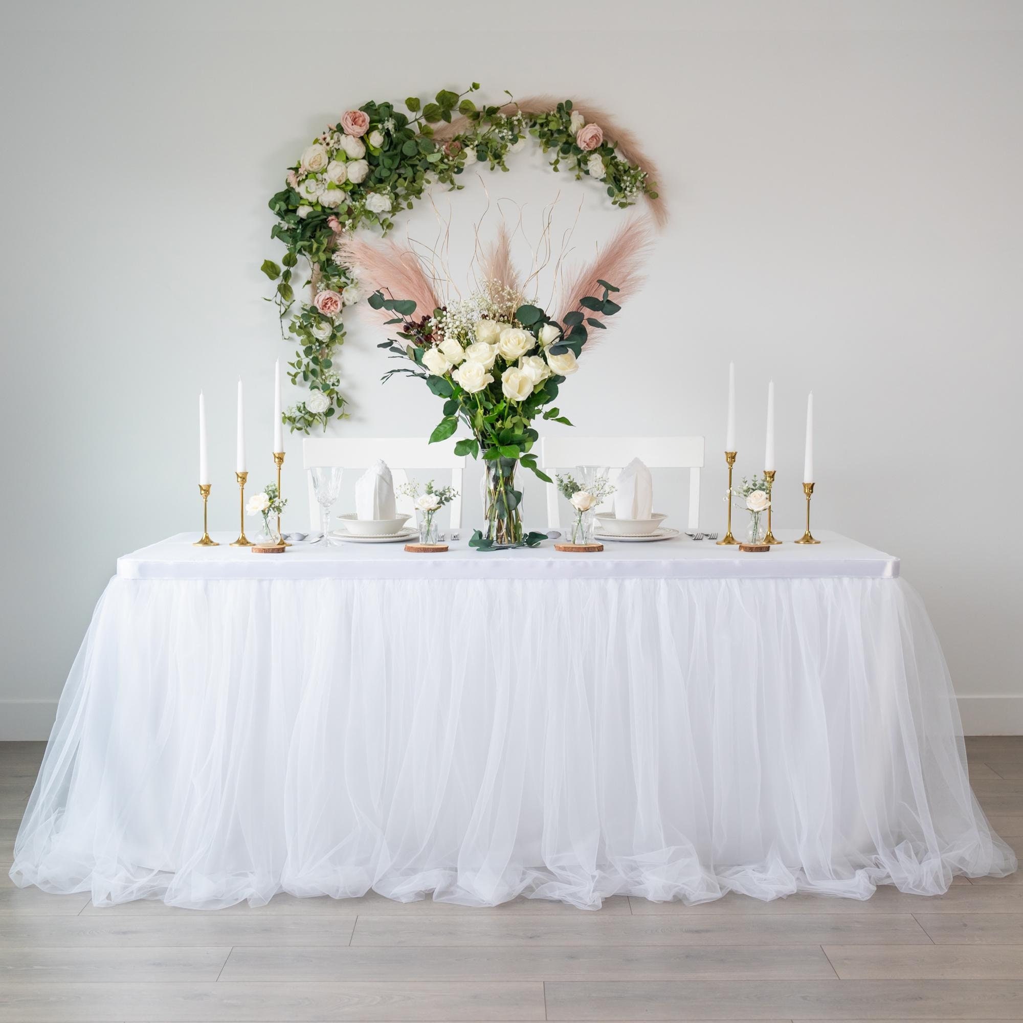 Jupe De Table En Tulle Dusty Rose 427 X 76 Cm - Décoration Anniversaire Fille, Mariage, Fête